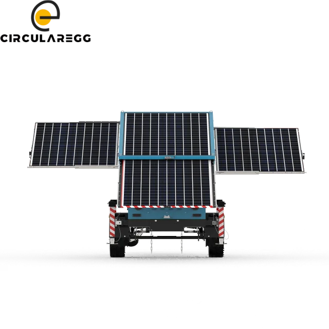 SP1740 Mobile Outdoor Solar Energy Storage Trailer Monocrystalline Solar Panels 'MPPT Controller Lithium Ion Battery Power Grid