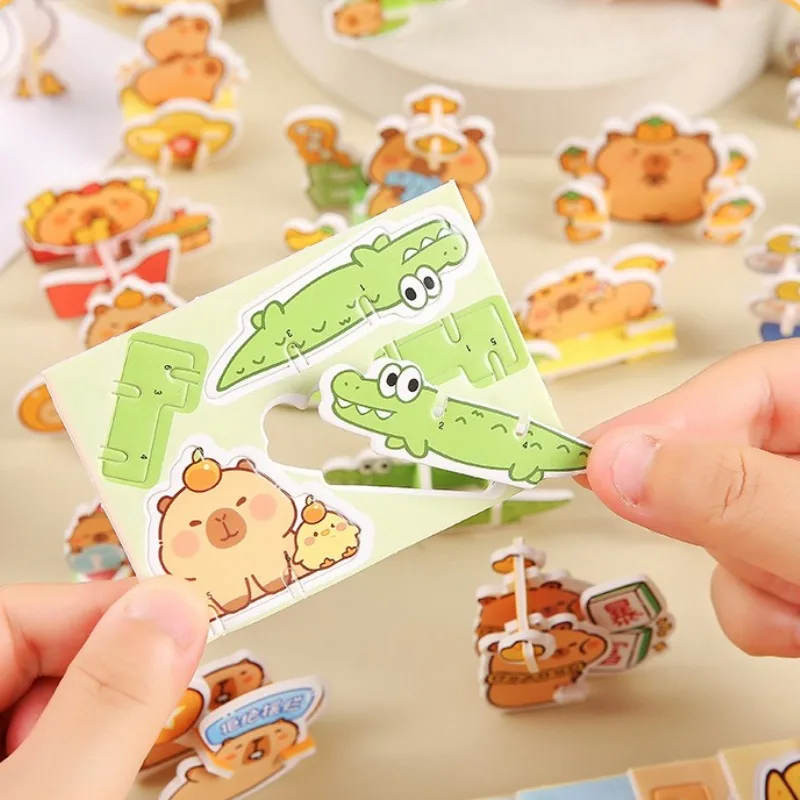 귀여운 카피바라 3D 종이 퍼즐 조기 교육 장난감 크리스마스 생일 파티 선물 만화 DIY 퍼즐 어린이 교실 보상 선물