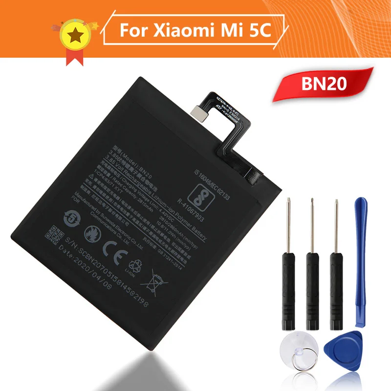 

BN20 Phone Battery For Xiao mi 5C M5C 2860mAh BN20 Replacement Battery + Tool