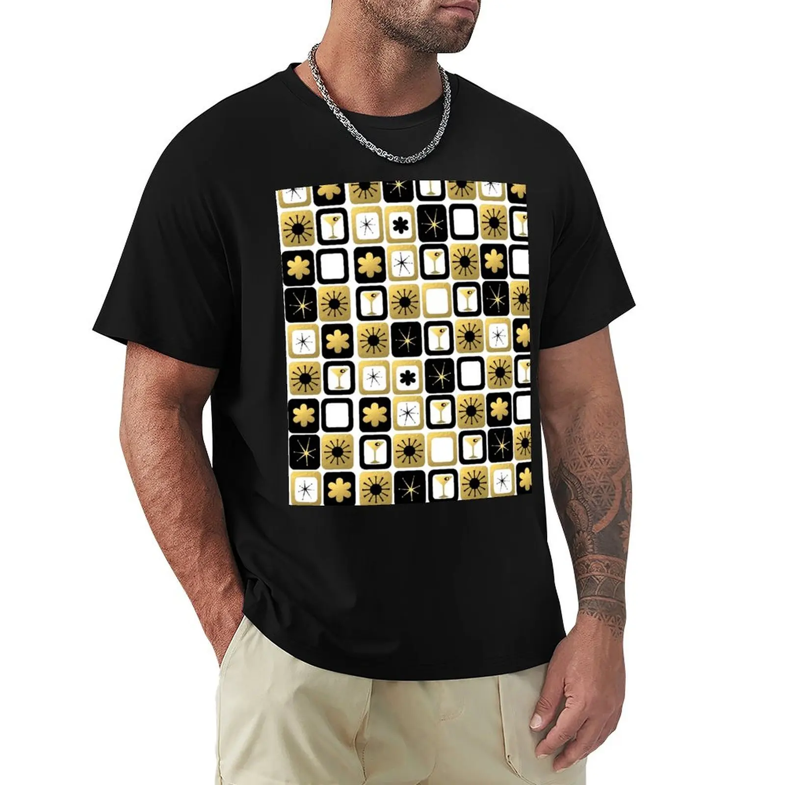 

Retro Glamorous Gold Pattern T-Shirt Blouse new edition shirts graphic tees mens vintage t shirts