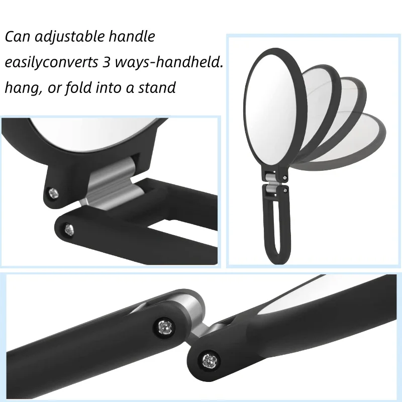 Magnifying Handheld Mirror Double Sided, 1 x 15x Magnification Hand Mirror, Travel Folding Stand Adjustable Dressing Table