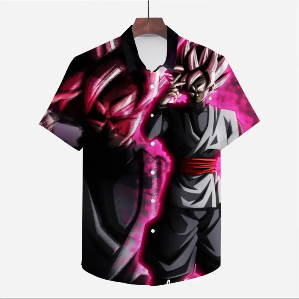 Men\'s Shirt 2023 Clothes Short Sleeve Dragon Ball Z Oversized Y2k Cool 5XL Super Saiya Summer Beach Style Streetwear Anime Cute