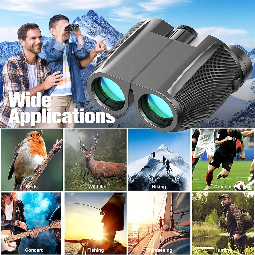 12X25 Porro-Fernglas, hochauflösend, für Beobachtungen bei schlechten Lichtverhältnissen, tragbares professionelles Outdoor-Fernglas für Camping, Wandern und Reisen – Detail 2