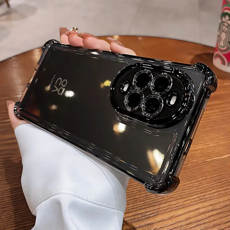 

For Huawei Nova 14 Pro 13 pro Case Luxury Electroplating Silicone Transparent TPU Cover For Huawei Nova 14Pro Shockproof Funda