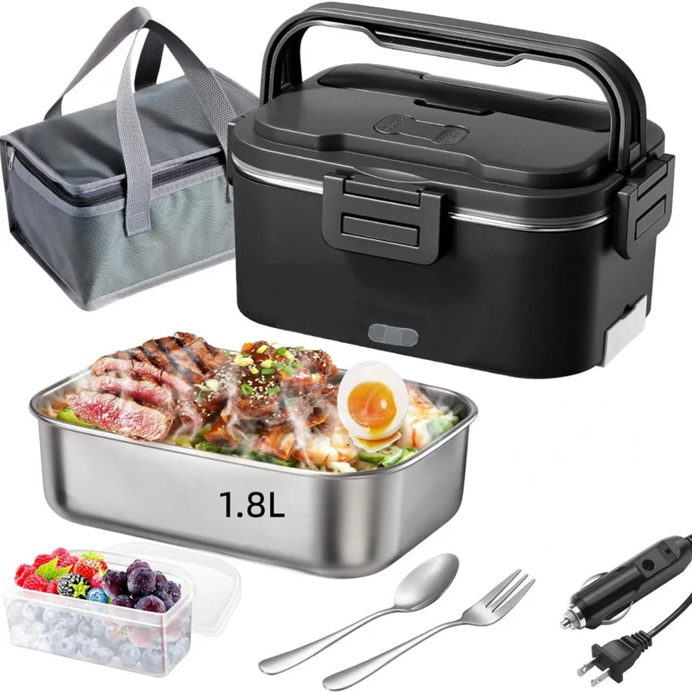 Electric lunch box 1.8L large capacity household car heating and insulation student meal box 304 Stainless liner