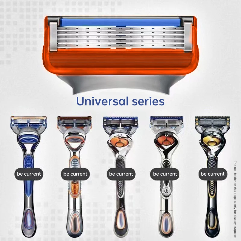 8 PCS Head Manual Shaver Replacement Cutter Head Old Fashioned Razor No Skin On Orange Shaving Uncharged Manual