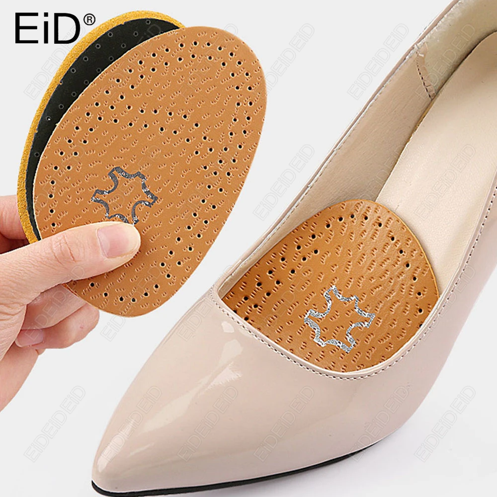 Sandalias antideslizantes de cuero para mujer, almohadilla para el antepié, tacones altos, inserto para aliviar el dolor, plantilla antideslizante para el cuidado de los pies, almohadilla absorbente de sudor, 2/4 Uds.