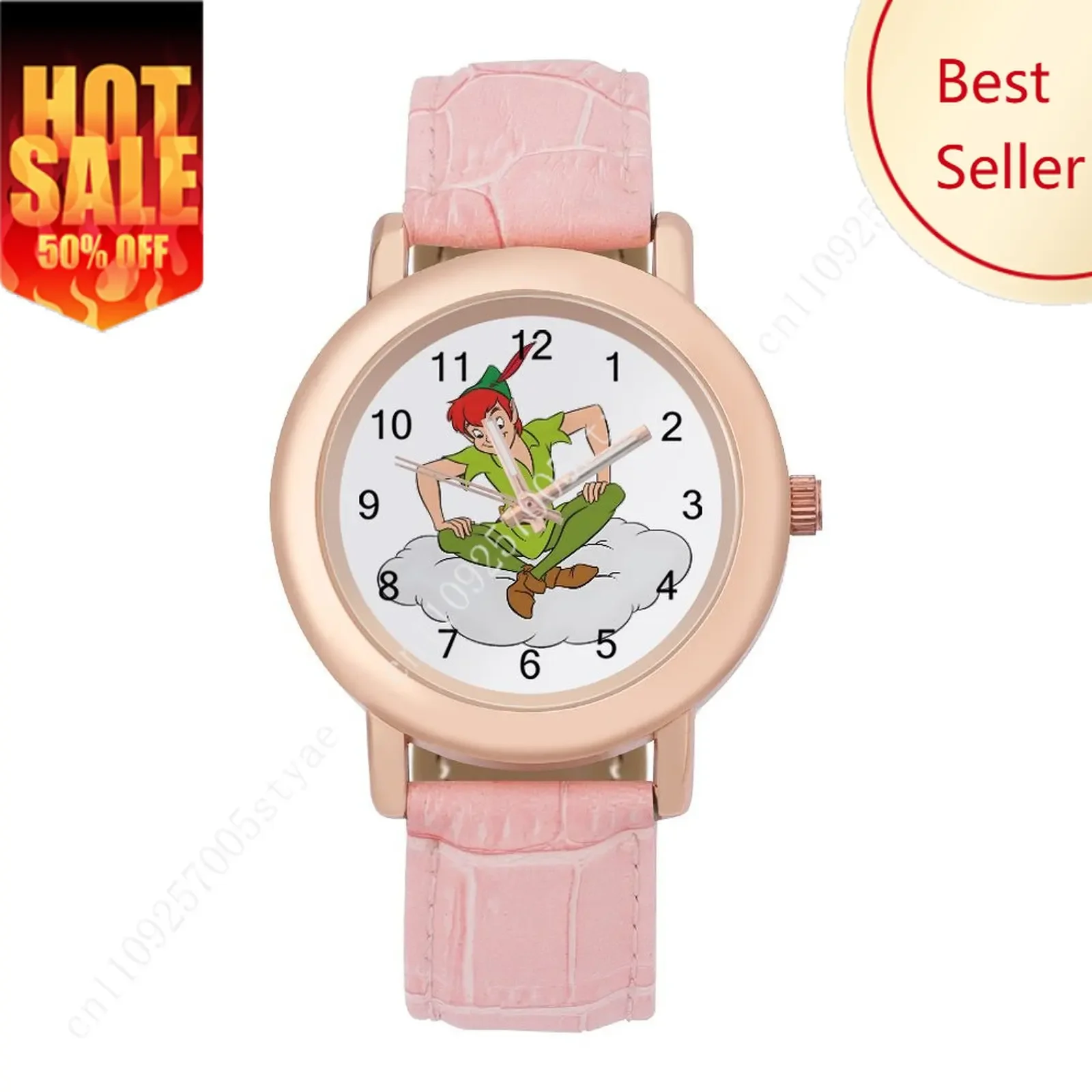 

Peter Pan Women Leather Strap Watch Disney Cartoon Custom Watch Personalized Your Own Design Holiday Birthday Anniversarie