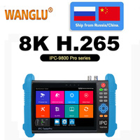 WANGLU 7-inch IPC-9800Pro 8K H.254 IP Analog AHD CVI TVI SDI Cable Tester CCTV Tester