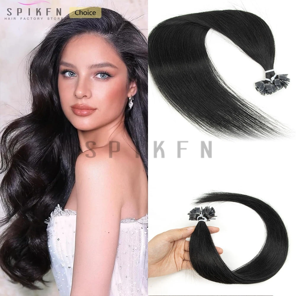 

Наращивание волос с плоским кератиновым кончиком из натуральных человеческих волос, прямые, горячая фиксация, 30G