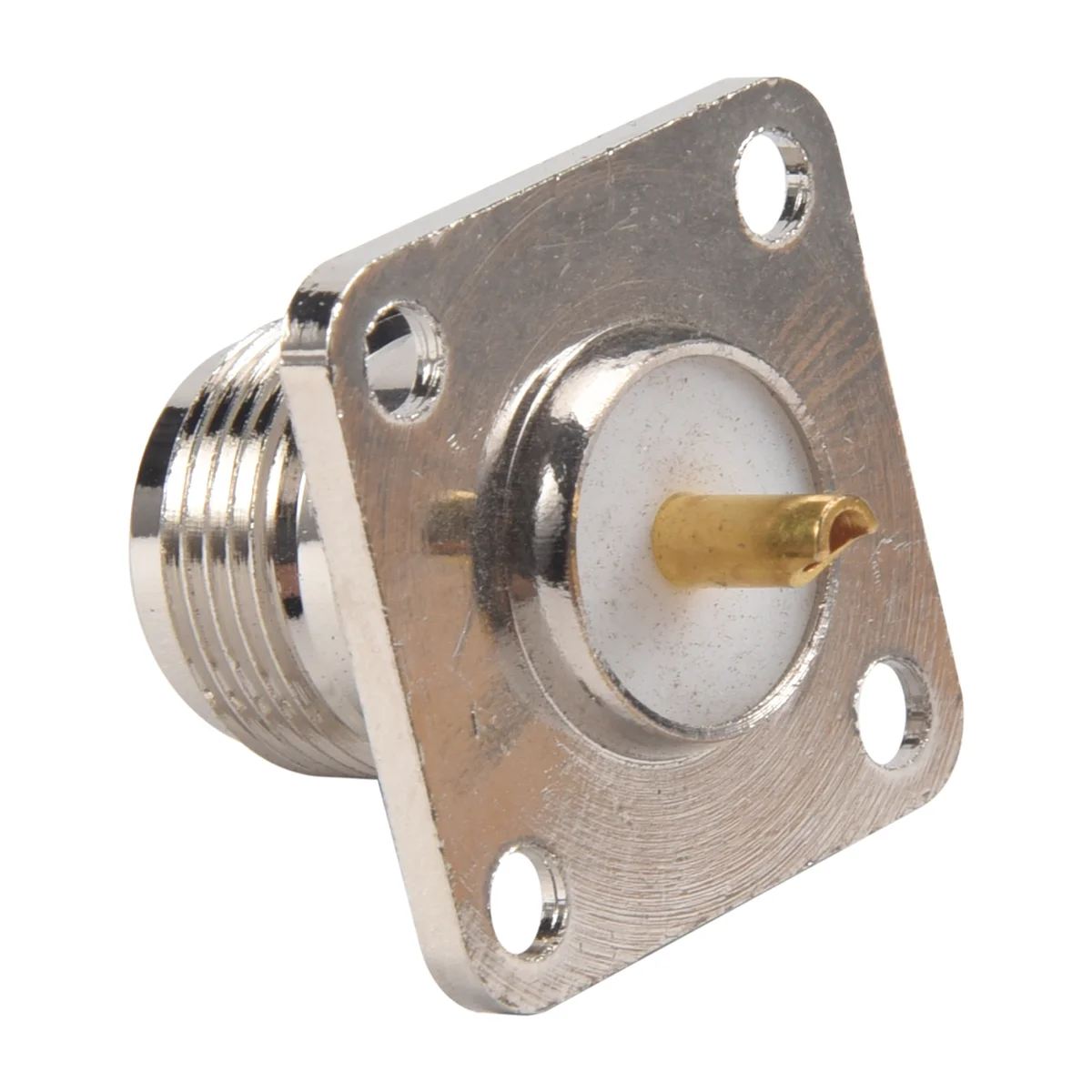 

FUFU N type female jack coax connector 4-hole panel mount with solder cupsilver
