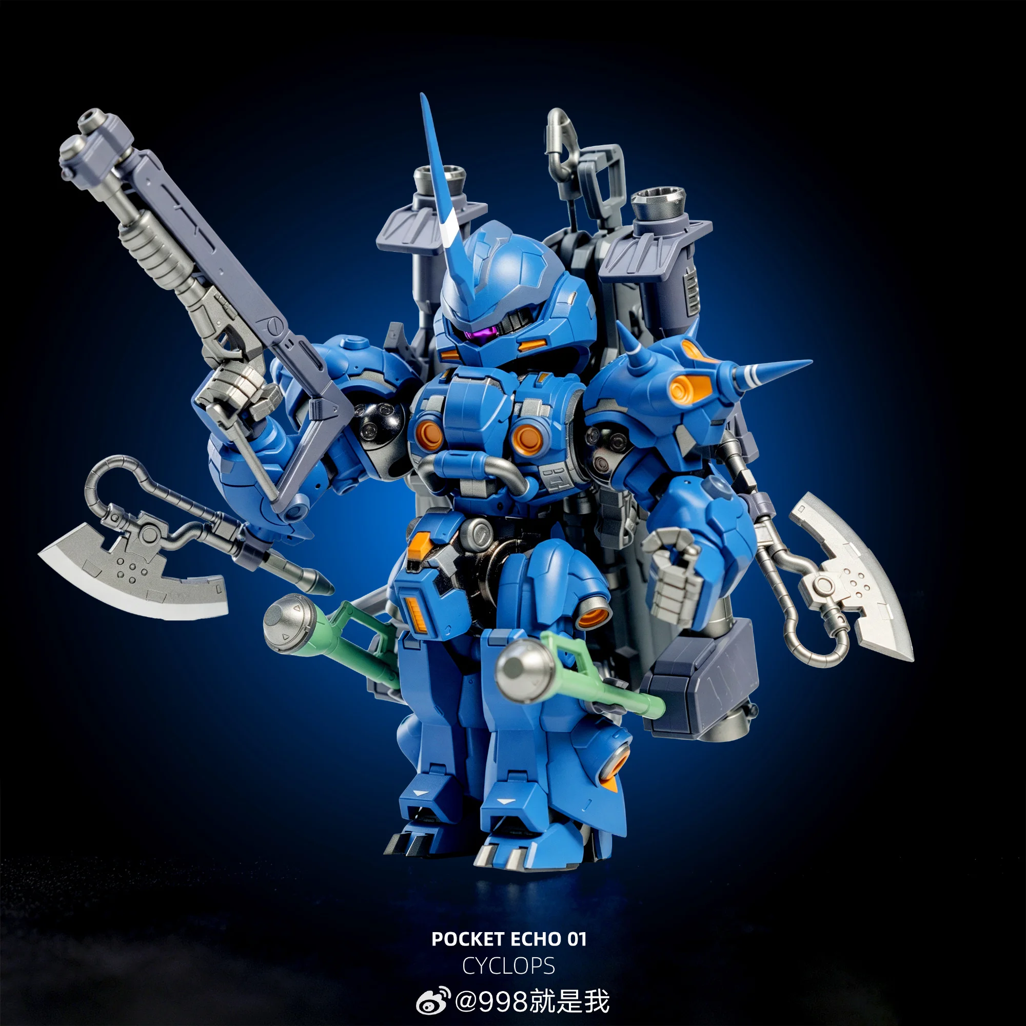 Lucky Cat Toy Pocket Reco PR-01 Cyclops SD Alloy Pre-built Mecha Full Painted Light Up Head Action Figure Toys Gift