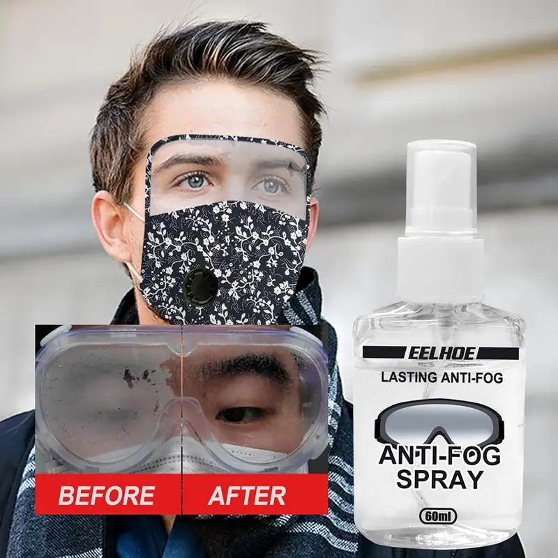 Glasses Anti-Fog Agent Diving Masque Defoggers Quick Anti-Fog Spray Anti Fog Spray Eyeglass Lens Cleaner 60ml for Snorkel Masque