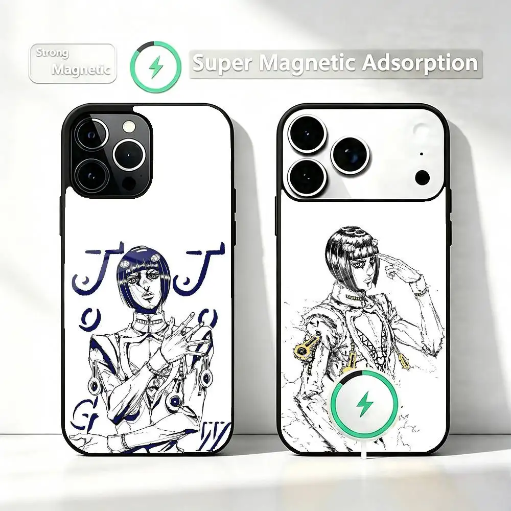 B-Bruno Bucciarati  Phone Case For iPhone17,16,15,14,13,12,11 Plus,Pro Supports Magnetic Wireless Charging