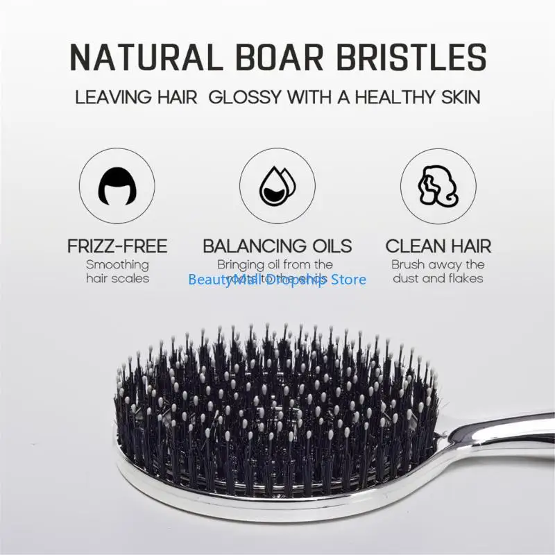 

40JD Portable Voluminous Hair Brush Natural Boar Bristles Thermal Design