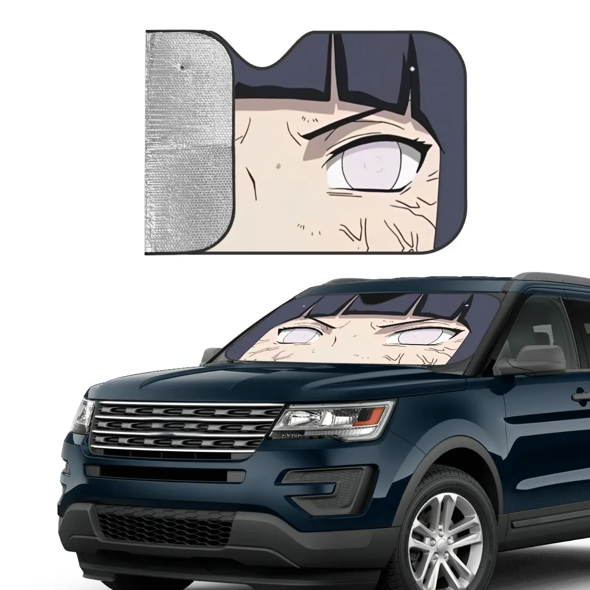 Naruto Hinata Anime Windshield Sunshade Funny Car Front Window Visor 76x140cm Car Sunshade Car-styling