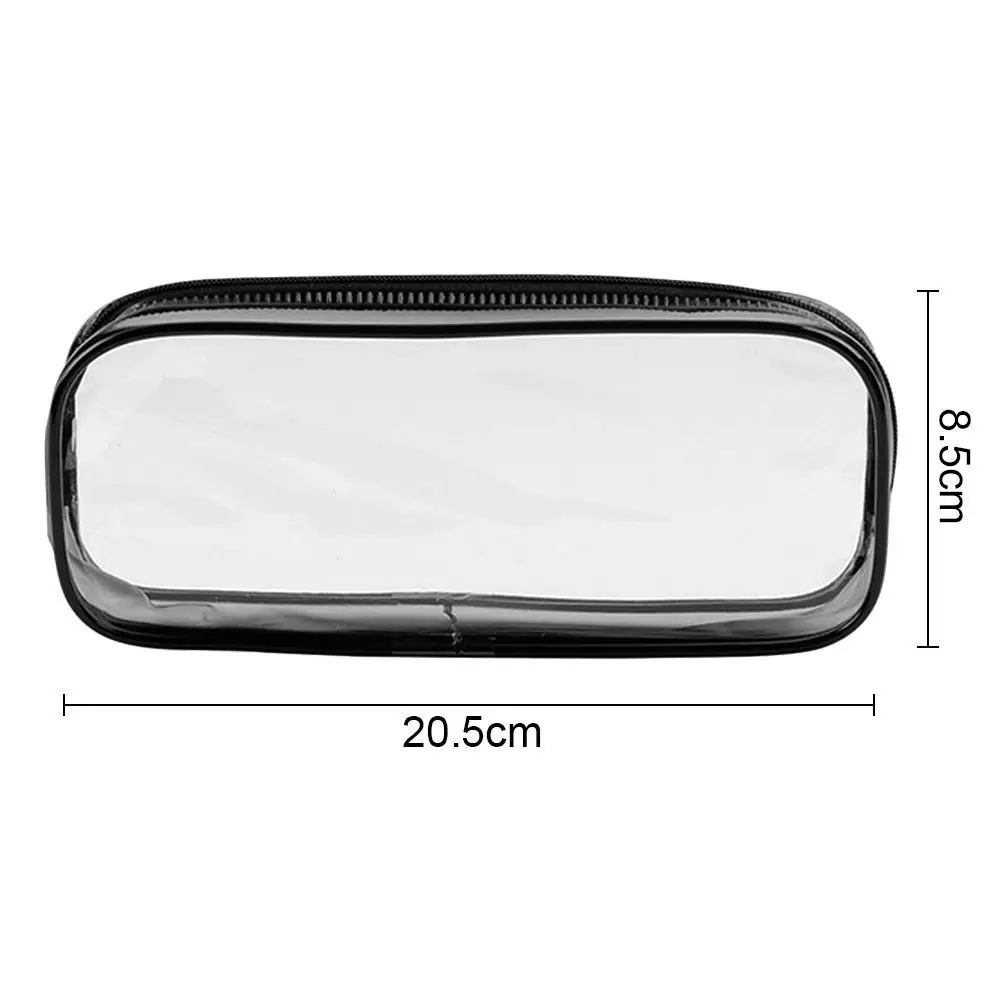 Multi-functional PVC Transparent Pencil Case Large Capacity Waterproof Cosmetic Bag Transparent Stationery Pen Bag