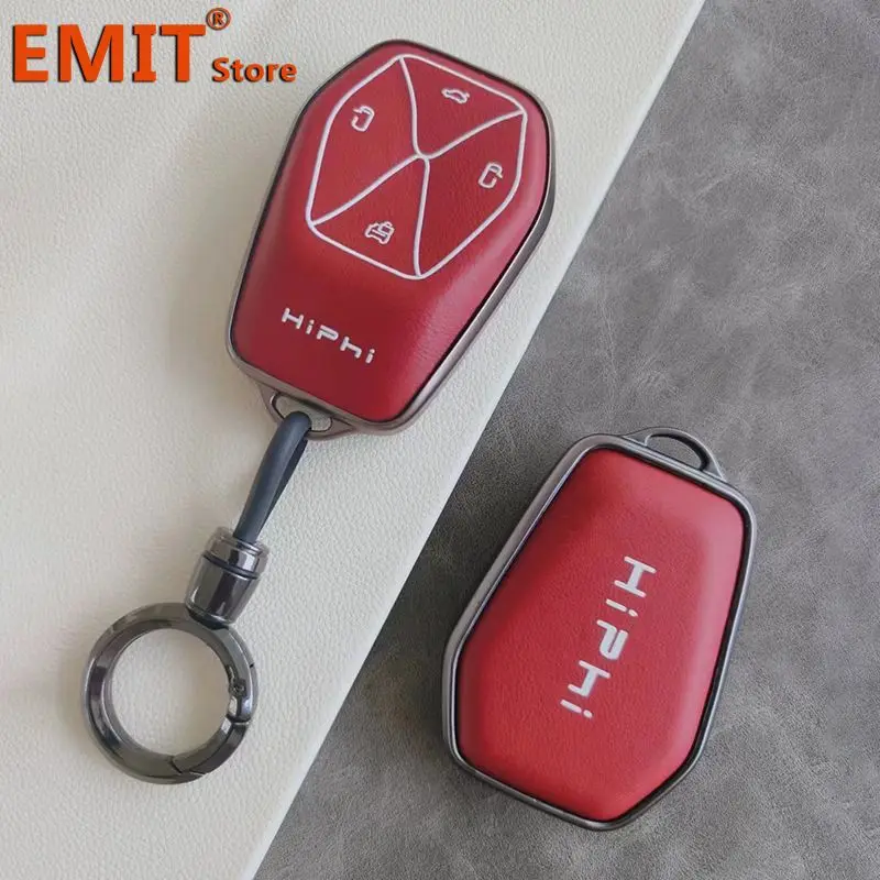 TPU Car Key Case for HIPHI Y Hiphi Z Remote Protection Cover Bag Shell Keychain Housing Ring Holder Fob Interior Accessories