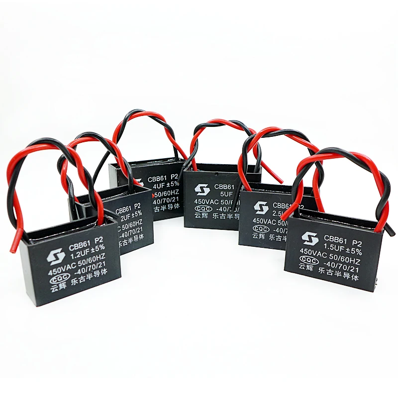 1 قطعة مكثف المروحة CBB61 1.5 فائق التوهج مكثف البدء 450 فولت 400 فولت مروحة كهربائية مكثف تكييف الهواء