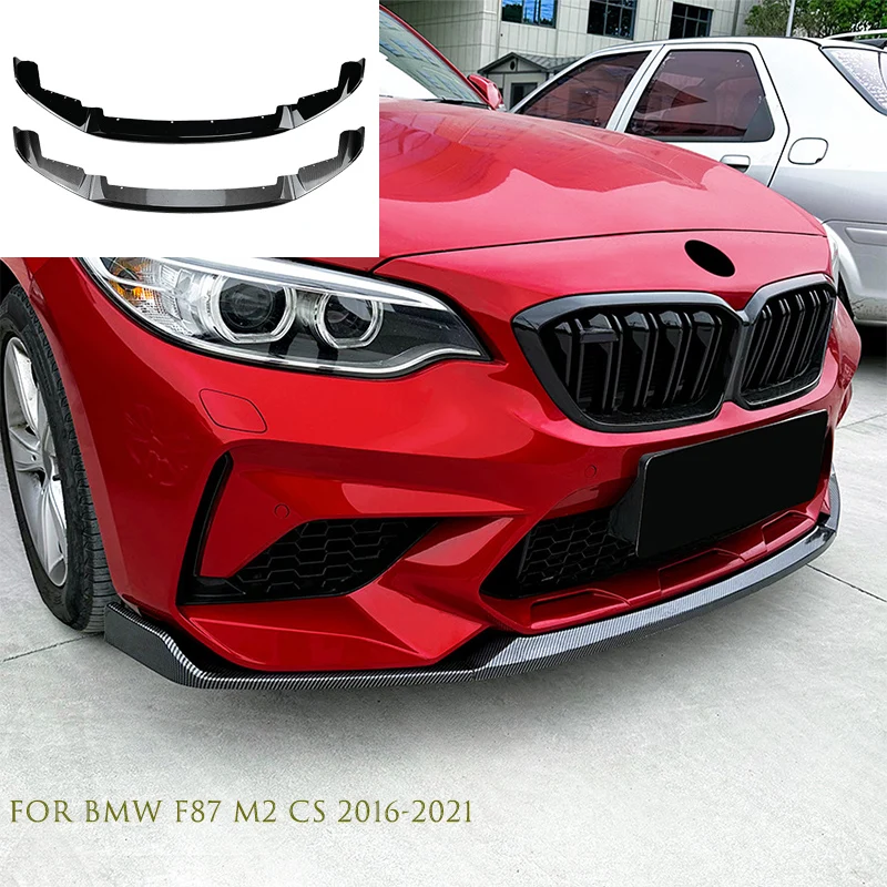 Car Front Bumper Lip For BMW 2 Series F87 M2 220i M235i 228i CS style 2016~2021 Spoiler Splitter Diffuser Chin Bumper Cover