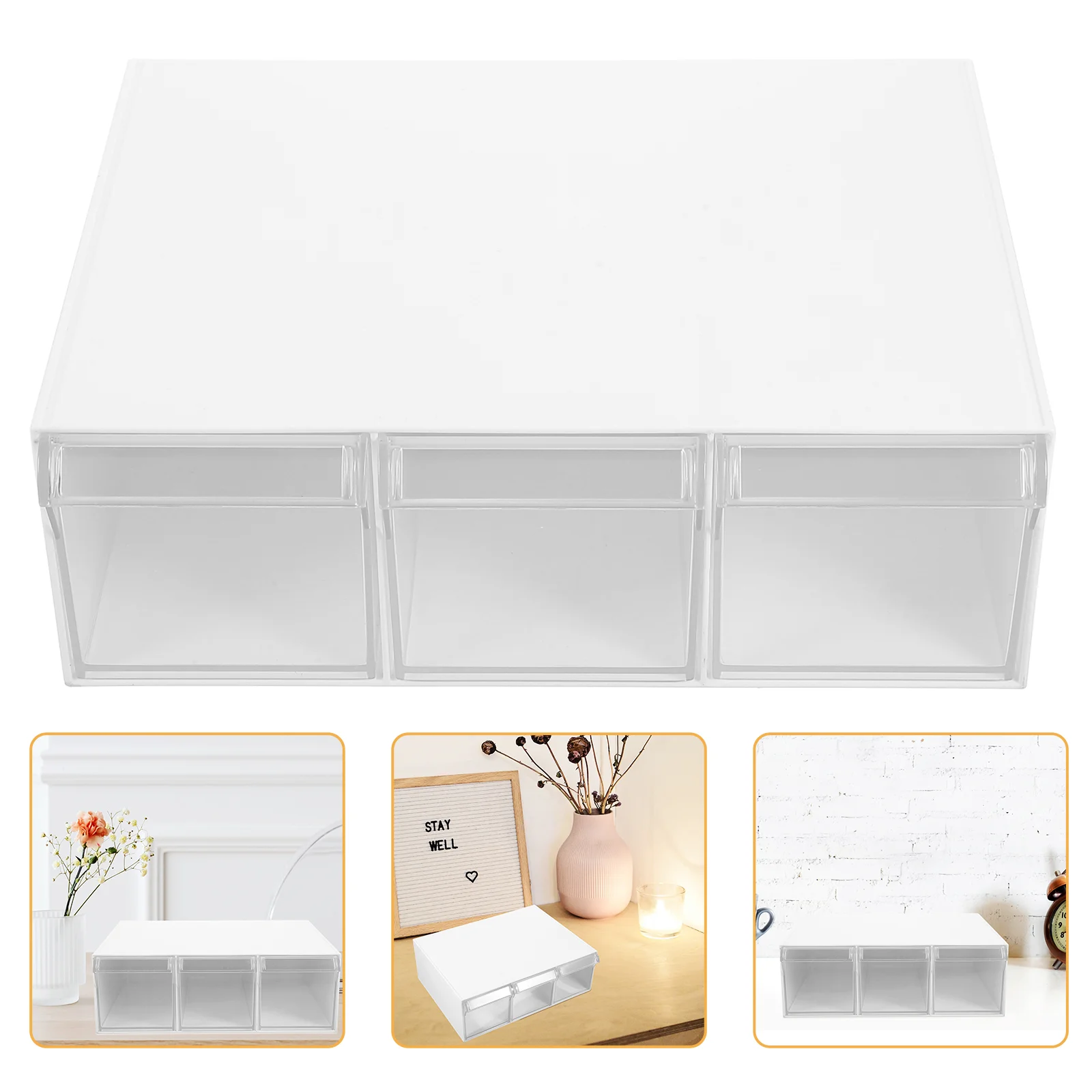 Storage Drawer under Table Organizer Makeup with Drawers White Office