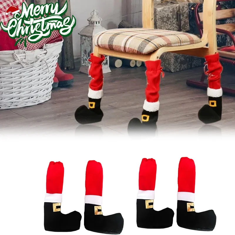 

Christmas Decorations 2025 Christmas Table Foot Socks Table Feet Protector Dining Chair Cover Christmas Party Home Decoration