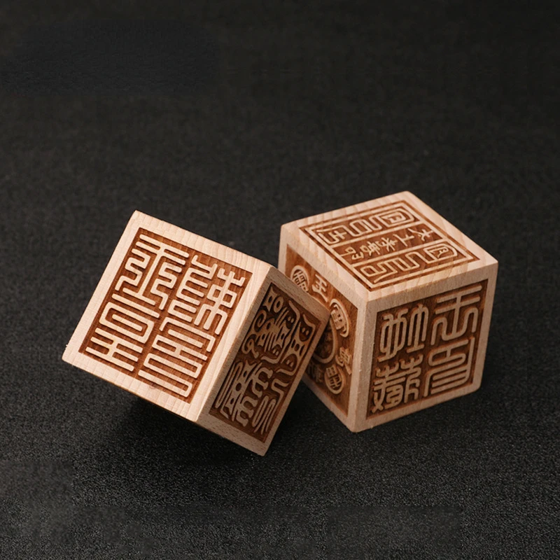 Wen Wang Feng Shui Crafts Peach Wood Six Sided Seal Peach Wood Feng Shui Decoration Wenchang Seal Auspicious Feng-Shui Jewelry