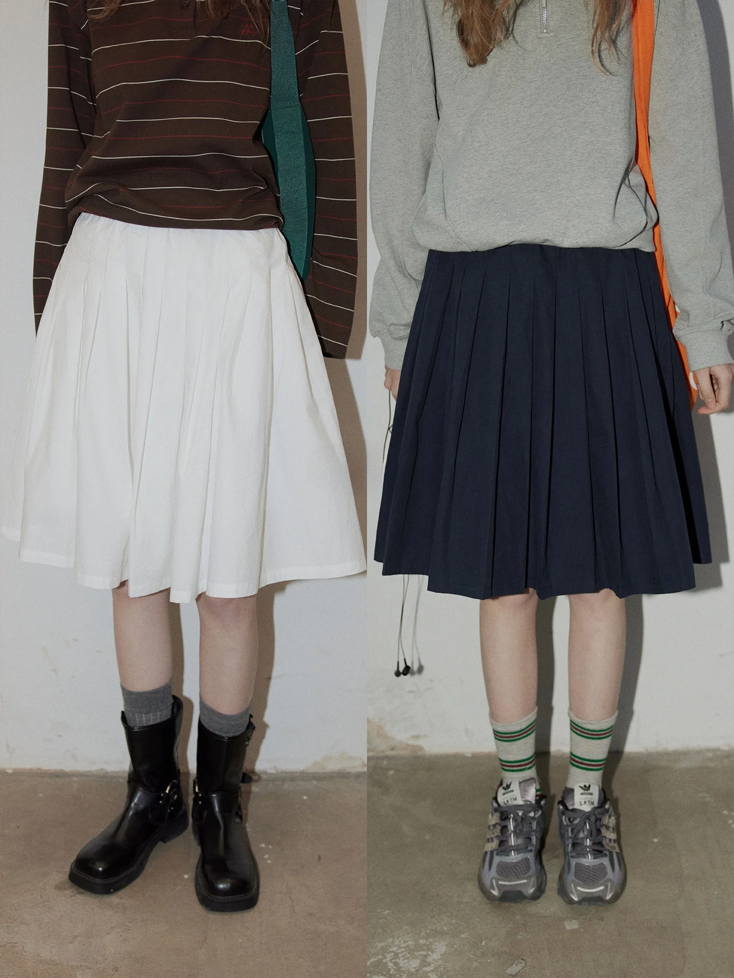 

Юбка с высокой талией из смесового хлопка для похудения, корейская модель BMLTT Midnight Flight, повседневная свободная женская юбка средней длины