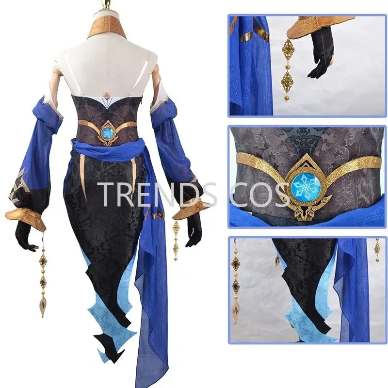 

Sumeru Costume Full Set Headwear Stockings Wig Anime Cosplay Layla dress for comic cons;3'v,6.h;8'