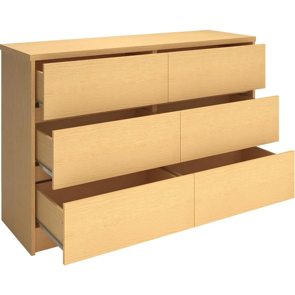 

furtble Modern 6 Drawer Dresser for Bedroom, Handleless Chest of Drawers, 45.5 Wide Dressers with Large Storage, Wood Dressser L