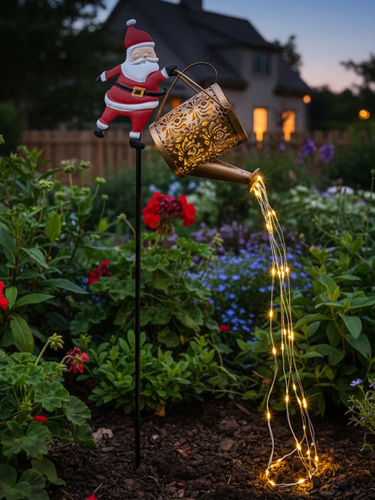 Solar Kerstman Gieter met LED Licht Tuin Gazon Kerstverlichting Outdoor Decoratieve Zonne-verlichting Outdoor Decoratie