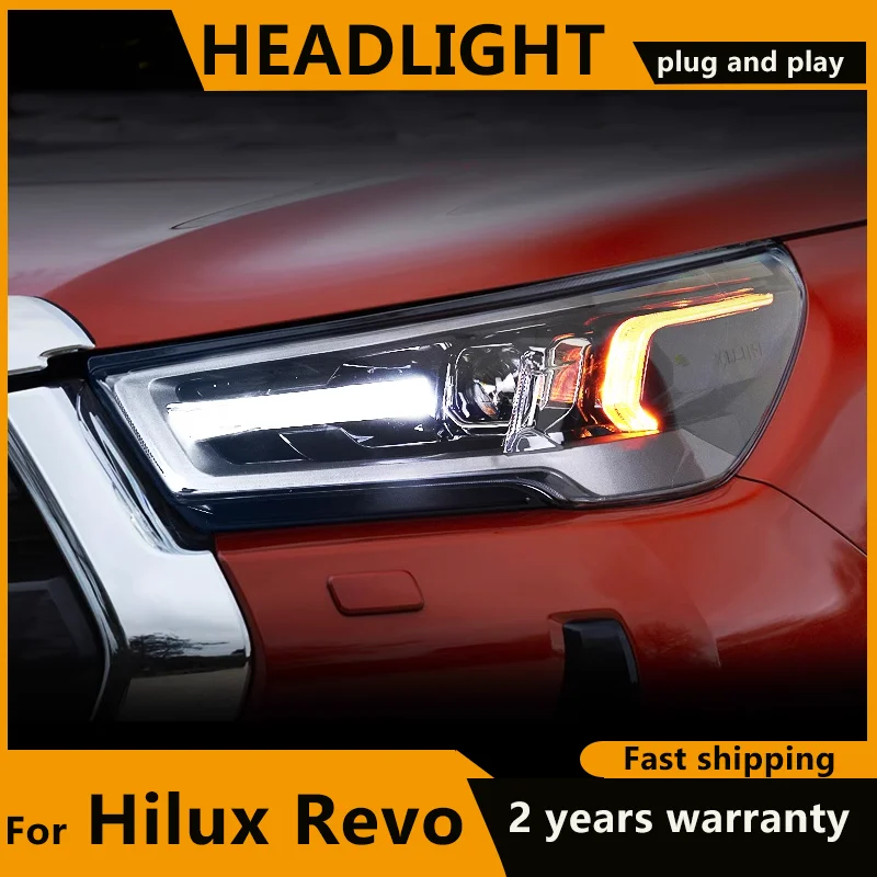 Car Lights For Toyota Hilux REVO Headlights 2021 2022 2023 2024 LED Head Lights DRL Turn Signal Bi LED Projector Lens Low Beam