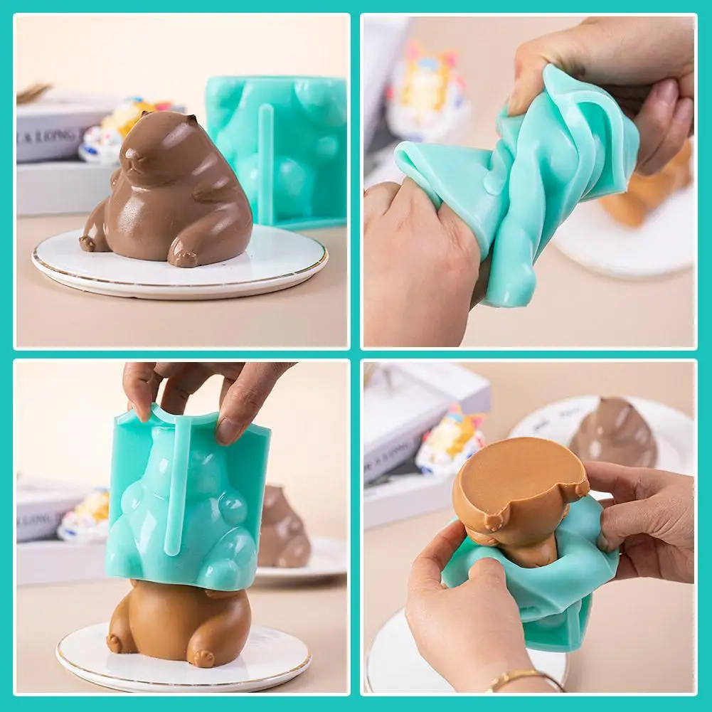 2024 New Cute Capybara Milk Jelly Silicone Mold Pudding Mould Silicone Baking Dolphin Home Pudding Capybara Accessories S7F4