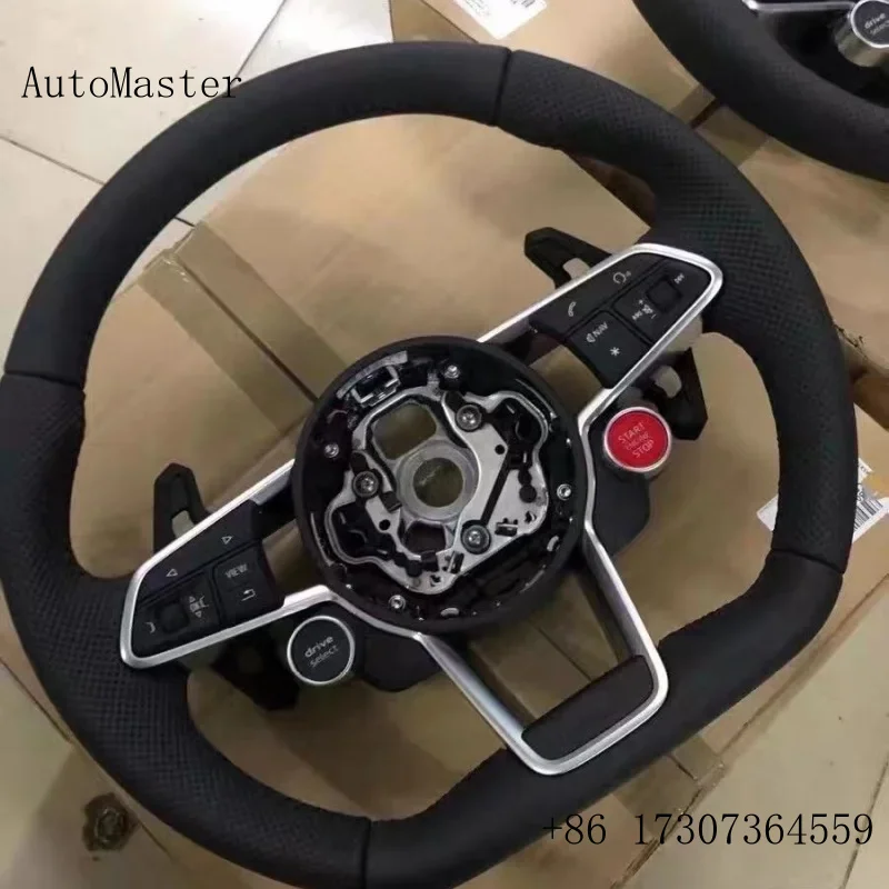 Carbon Fiber Steering Wheel For Audi R8 TT TTS TTRS Steering Wheel Customized One Start Buttons Sport Wheel Assembly 2016-2023