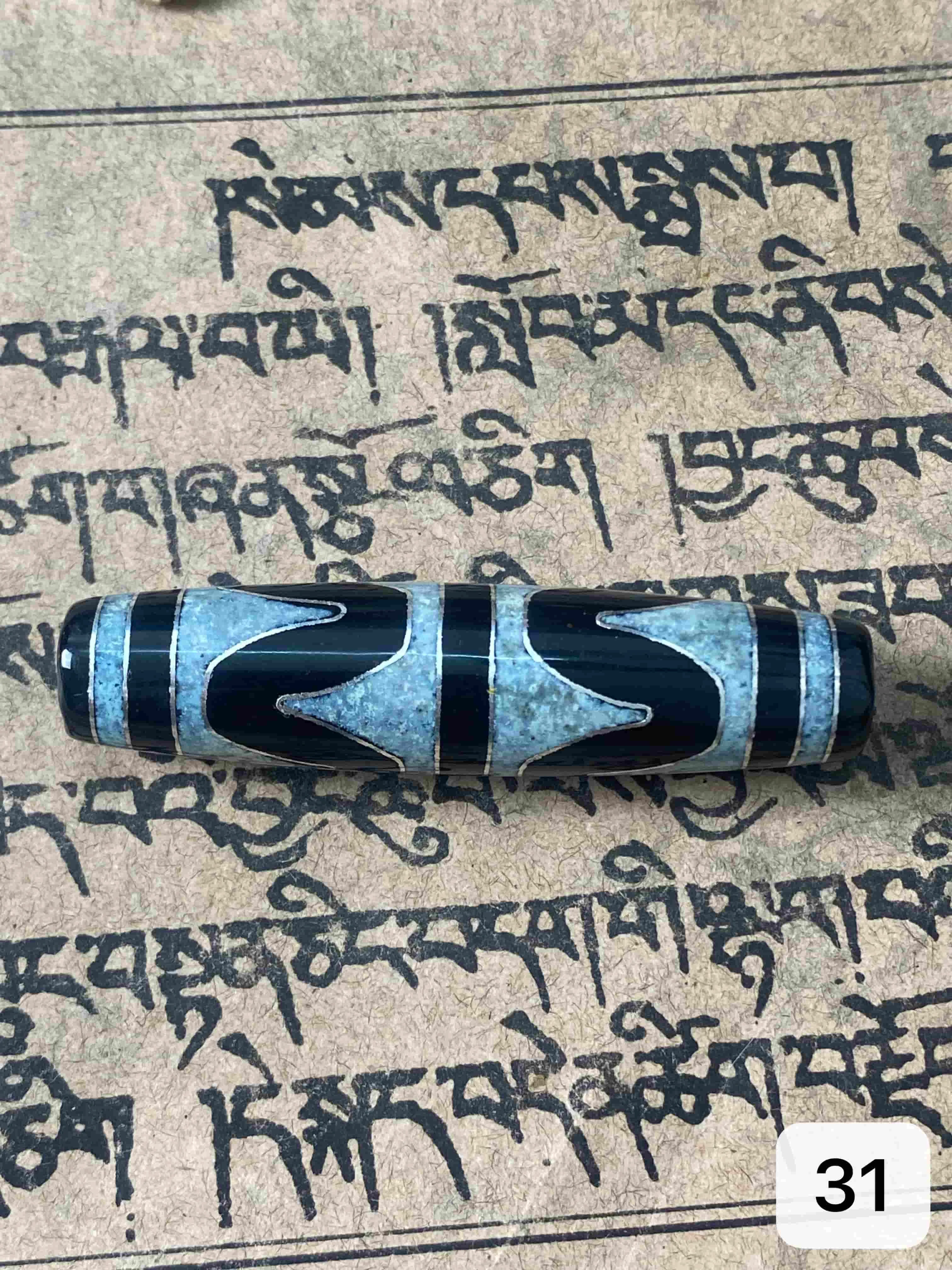 1pcs/lot 68mm Xiangxiong Silver Agate Dzi Bead Weathered Patina Double Tiger Teeth Multi-Eye Pattern Bracelet Necklace Bead