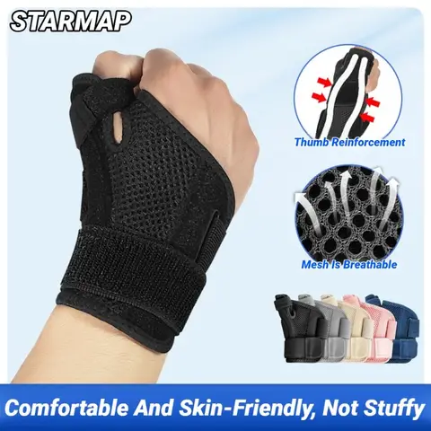 1Pcs Flexible Splint Wrist Thumb Support Brace For Tendonitis Arthritis Breathable Protector Guard Fits Right And Left Hand
