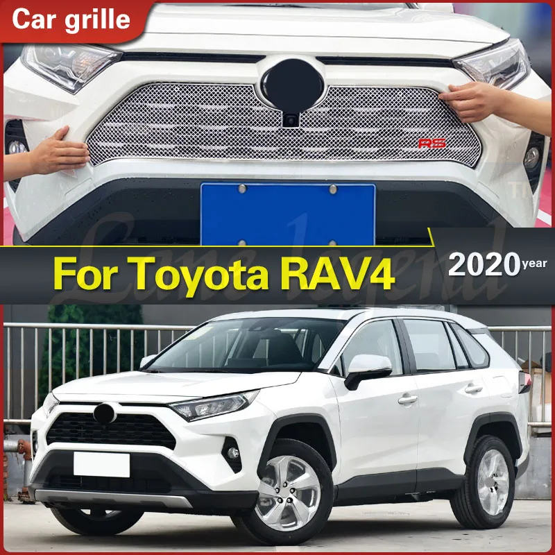 

For Toyota RAV4 2020 Body Kit Front Bumper Cover Modified Grille Honeycomb Mesh High-quality Stainless Steel Racing Grill