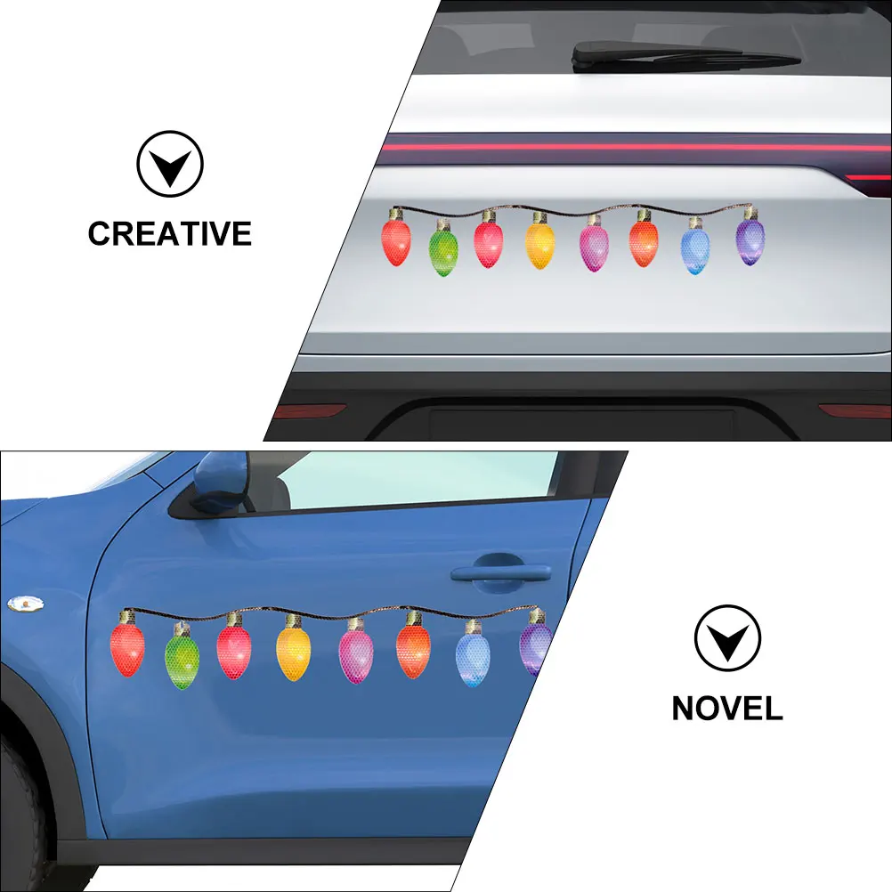 

Magnetic Car Refrigerator Stickers Christmas Lamp Reflective Decor Assorted Color Brighten Space Fresh Look Car Wall Door Laptop