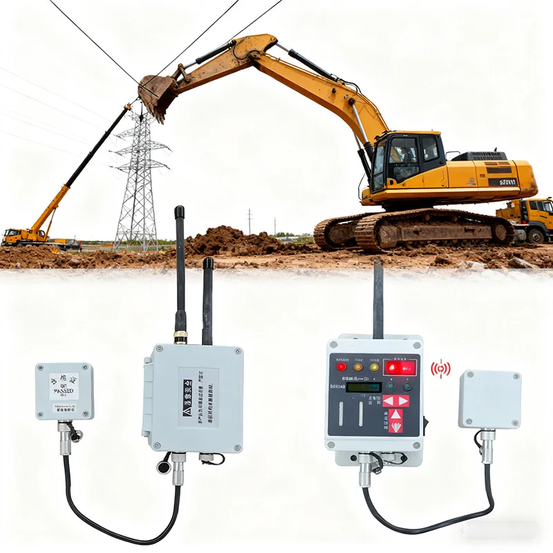 Overhead Power Line Pwas System Proximity Warning Alert System for Excavator at a Construction Site