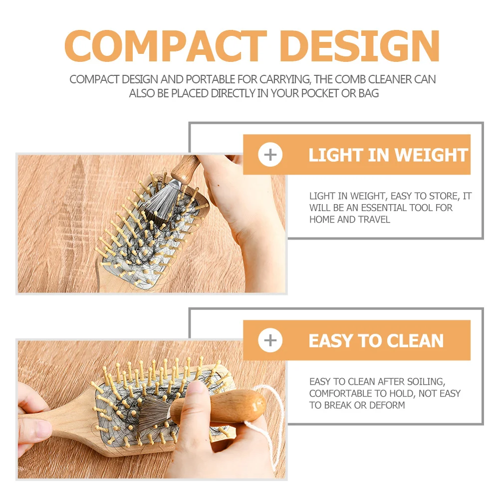 Strumento per la rimozione della spazzola per capelli, rastrello per la pulizia del pettine, design forte e compatto per i viaggi a casa, comoda depilazione veloce ed efficiente