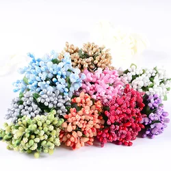 144pcs Mini Mulberry Artificial Flower Stamen Home Party Wedding Box Decoration DIY Garland Craft Supplies