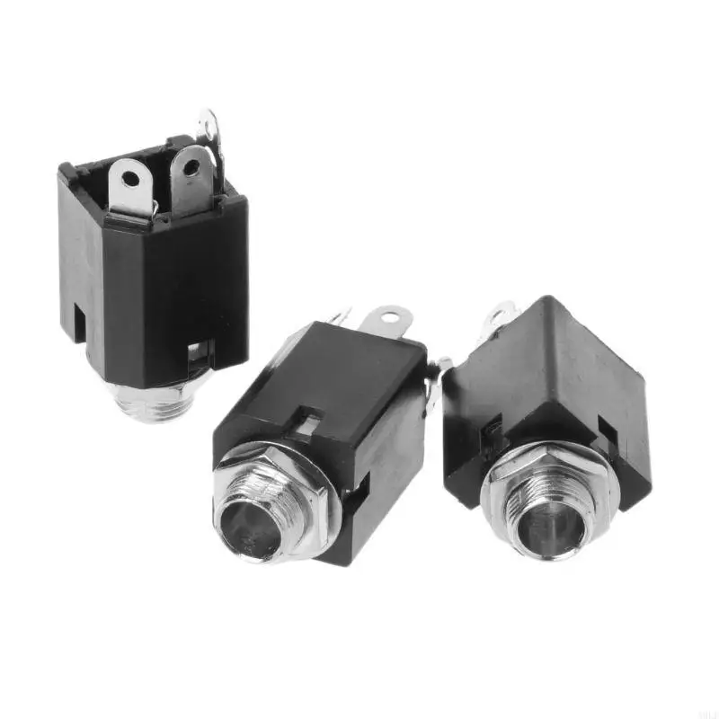 A9LF 10pcs 6.35mm O Plug Sockets PJ-612 3-Pin Connector مع NUT