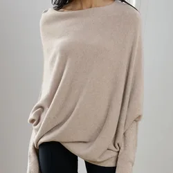 Pull Plissé à Manches sulfet Col Rond pour Femme, Tricot de Couleur Unie, Élégant, à la Mode, Automne et Hiver