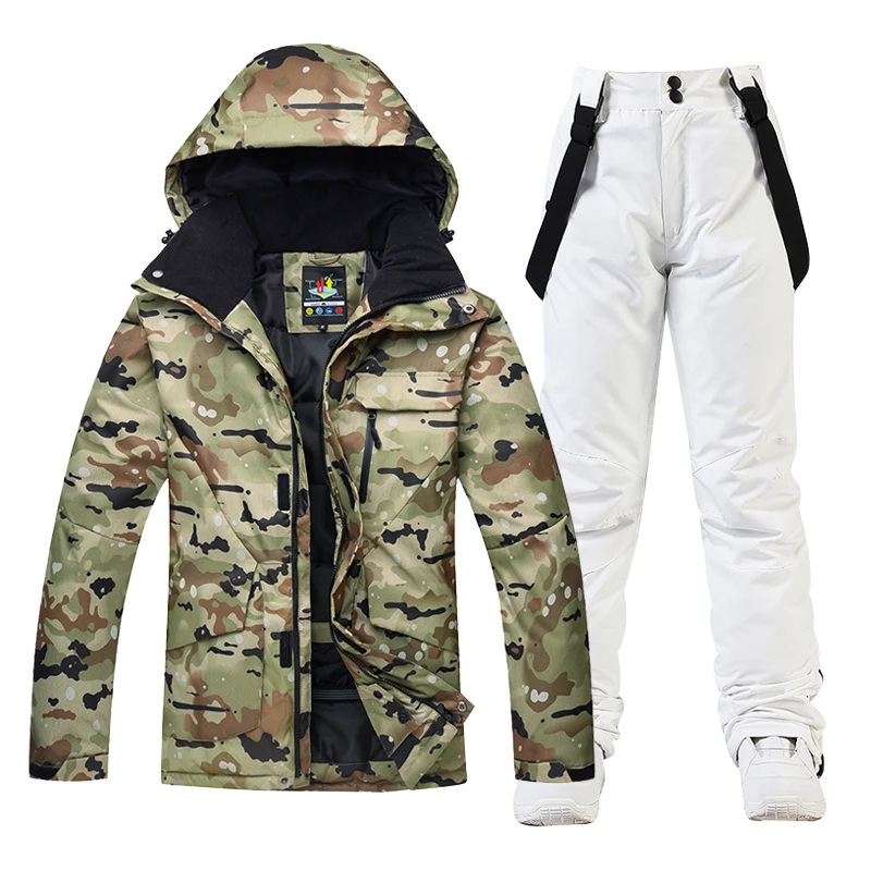 -30 gradi tuta da sci uomo inverno outdoor antivento impermeabile pantaloni da neve maschili set sci e snowboard giacca da sci marche
