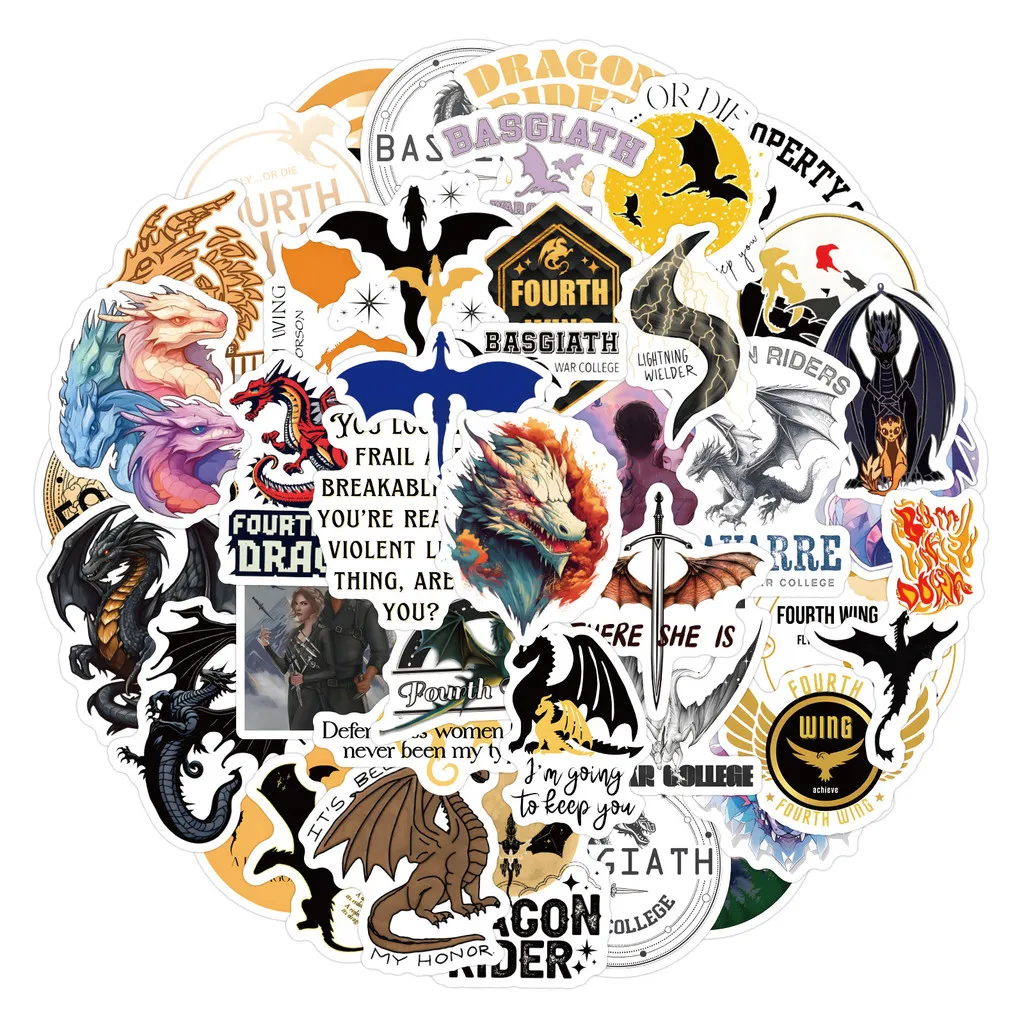60/120PCS Fourth Wing Graffiti Stickers Graffiti Stickers for Bicycle Hand Account Pencil Case Decals