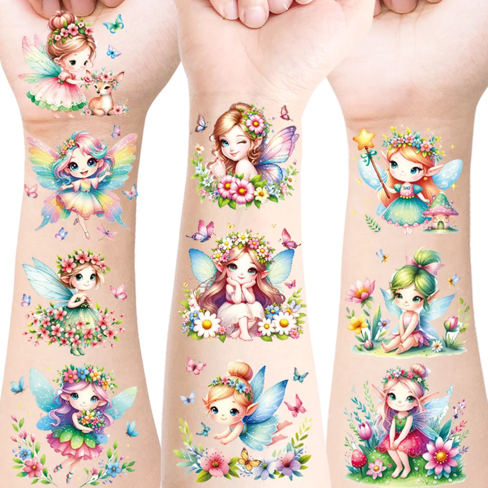 20 Sheets Butterfly Fairy Temporary Tattoos, Dreamy Butterfly Fairy Mushroom Stickers, Music Festival & Birthday Party Favor