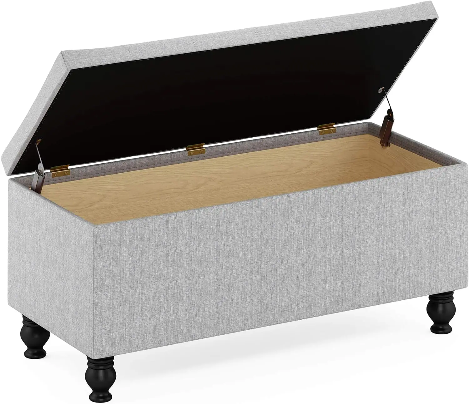 Laval Button Tufted Storage Ottoman Bench, 42.32 (W) x 18.7 (H) x 18.31 (D) Inches, Glacier head board