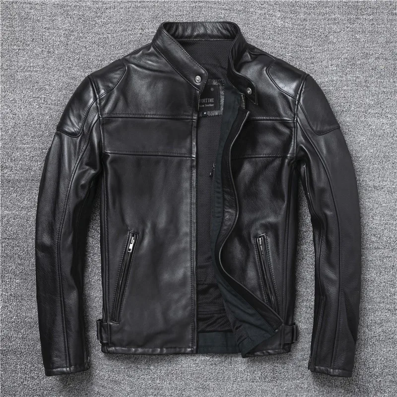

The motorcycle suit is made of pure top-grain cowhide and leather men's cycling can be equipped with protective gear an outer