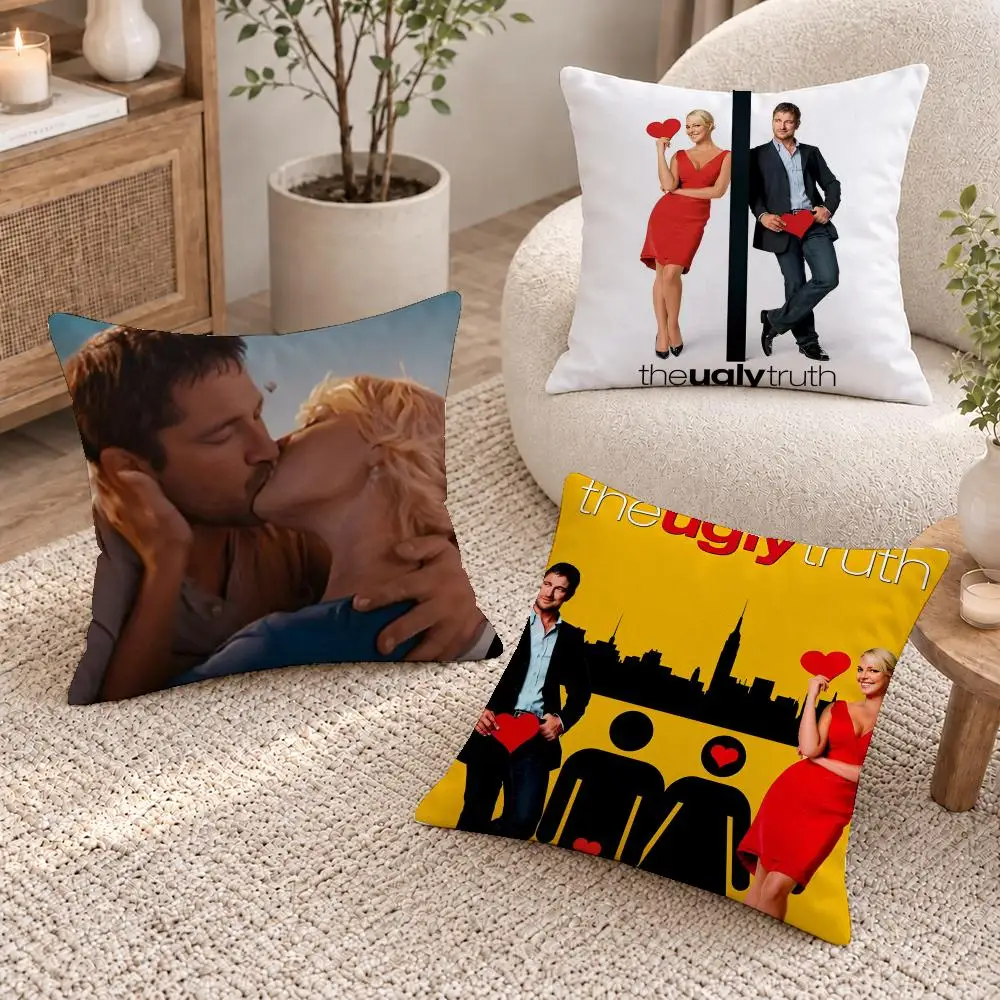 Funny Movie The Ugly Truth Cushion Cover Short Plush Pillow Cover, Washable Wrinkle-Resistant for Sofa Bedroom Decor Gift
