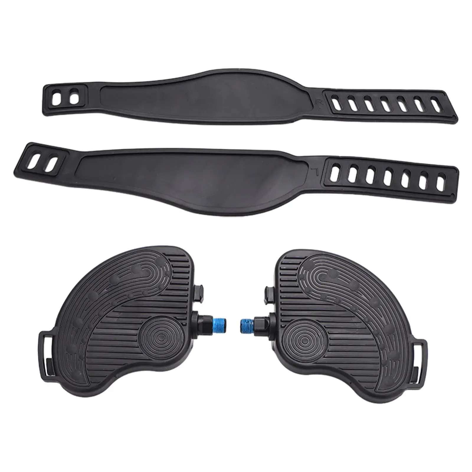 Home Gym Exercise Bike Pedal PP Non Slip Groove Secure Strap Replacement Parts for Static Pedals Exercise and Training